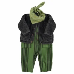 Best Piupiuchick Combinaison Rayée Coton Bio | Vert