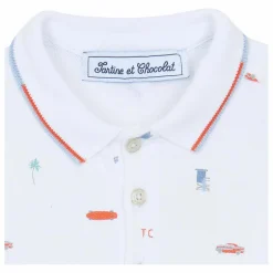 Clearance Tartine et Chocolat Combishort Motif Voiture | Blanc