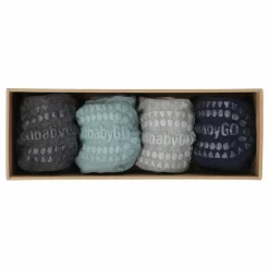 Sale GOBABYGO Combo Box 4 Chaussettes Antidérapantes Bamboo | Bleu