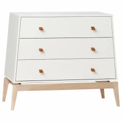New Leander Commode Luna chêne - 3 tiroirs | Blanc