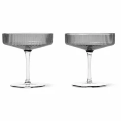 Best Ferm Living Coupes à champagne Ripple - Set de 2 | Gris