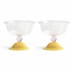 Online &Klevering Coupes Tulip - Set de 2 | Jaune
