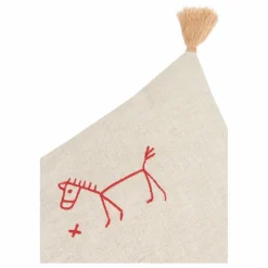 Outlet Nobodinoz Coussin à pompons - Lin Français | Beige