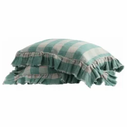 Maison de Vacances Coussin à volants en lin lavé Vichy Cottage |