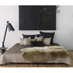 Maison de Vacances Coussin basic en peau de chèvre du Tibet | Charbon