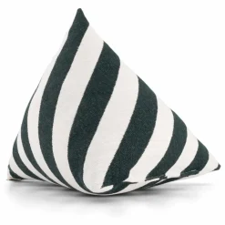 Online The Socialite Family Coussin berlingot Divino à rayures en jacquard | Vert foncé