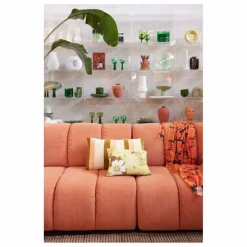 New HKliving Coussin brodé Daisy | Vert anis