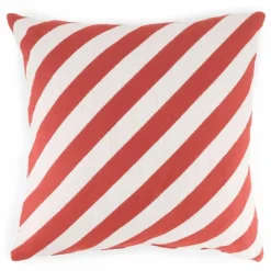 The Socialite Family Coussin carré Carino en jacquard à rayures | Brique Hot