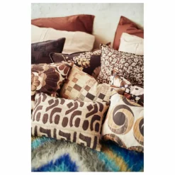 Discount HKliving Coussin en laine et soie | Marron