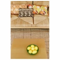 HKliving Coussin imprimé Bloom | Jaune Hot