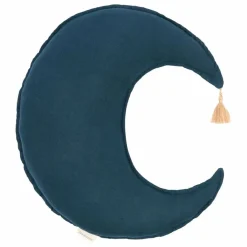 Outlet Nobodinoz Coussin Lune - Lin Français | Bleu nuit