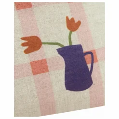 New Nobodinoz Coussin rectangulaire Tulipe Vibes - Lin Français | Rose