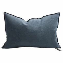 Maison de Vacances Coussin Vice Versa Black Line en lin stone washed |