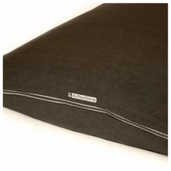 Maison de Vacances Coussin Vice Versa Black Line en lin stone washed | Vert kaki