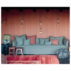 Maison de Vacances Coussins|Coussin Vice versa black line en lin lavé stone washed |