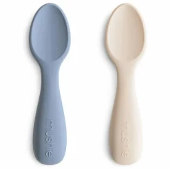 Mushie Premiers Repas|Puériculture|Couverts d'apprentissage en silicone |