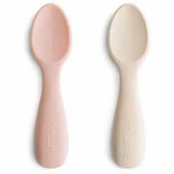 New Mushie Couverts d'apprentissage en silicone | Blush