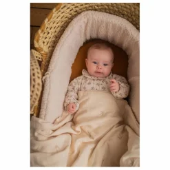 Gentil Coquelicot Couverture brodée hirondelles en gaze de coton