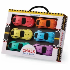 Crocodile Creek Craies Voitures de Course - Set de 6 Multicolore Discount