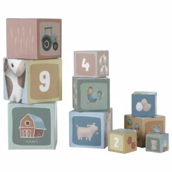 Little Dutch Cubes à empiler en carton FSC - Little Farm Multicolore