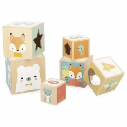 Janod Cubes à empiler Pure Multicolore Hot