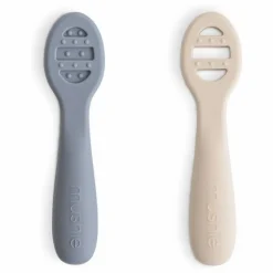 Sale Mushie Cuillères bébé en silicone | Bleu