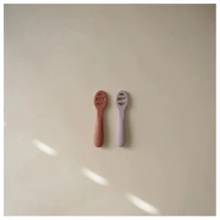 Mushie Cuillères bébé en silicone | Lilas tLilas Sale