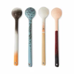 HKliving Cuillères en grès - Set de 4 Multicolore