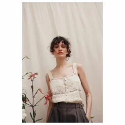 Emile et Ida Débardeur Belicia Crochet | Ecru Online