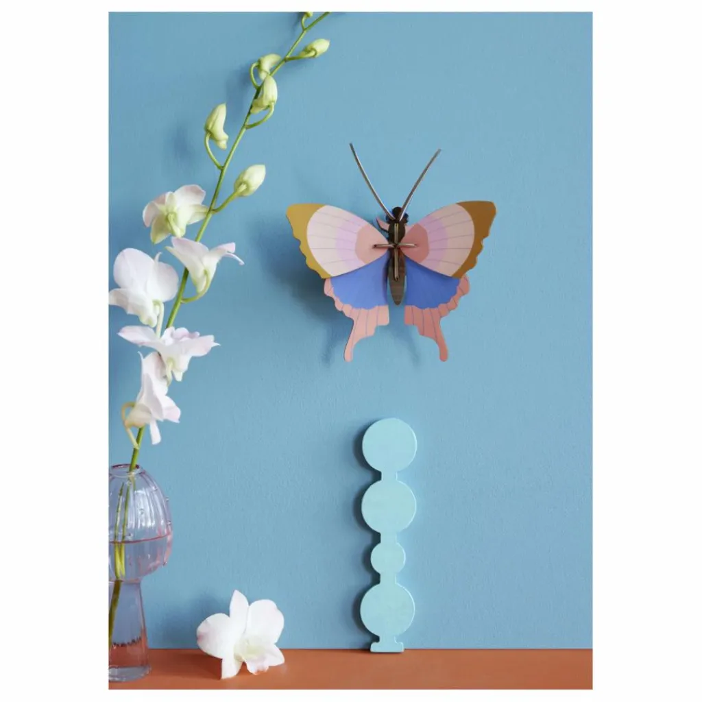 New Studio Roof Décoration murale Papillon Gold Rim Multicolore