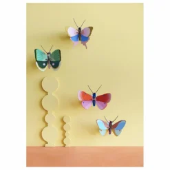 New Studio Roof Décoration murale Papillon Gold Rim Multicolore