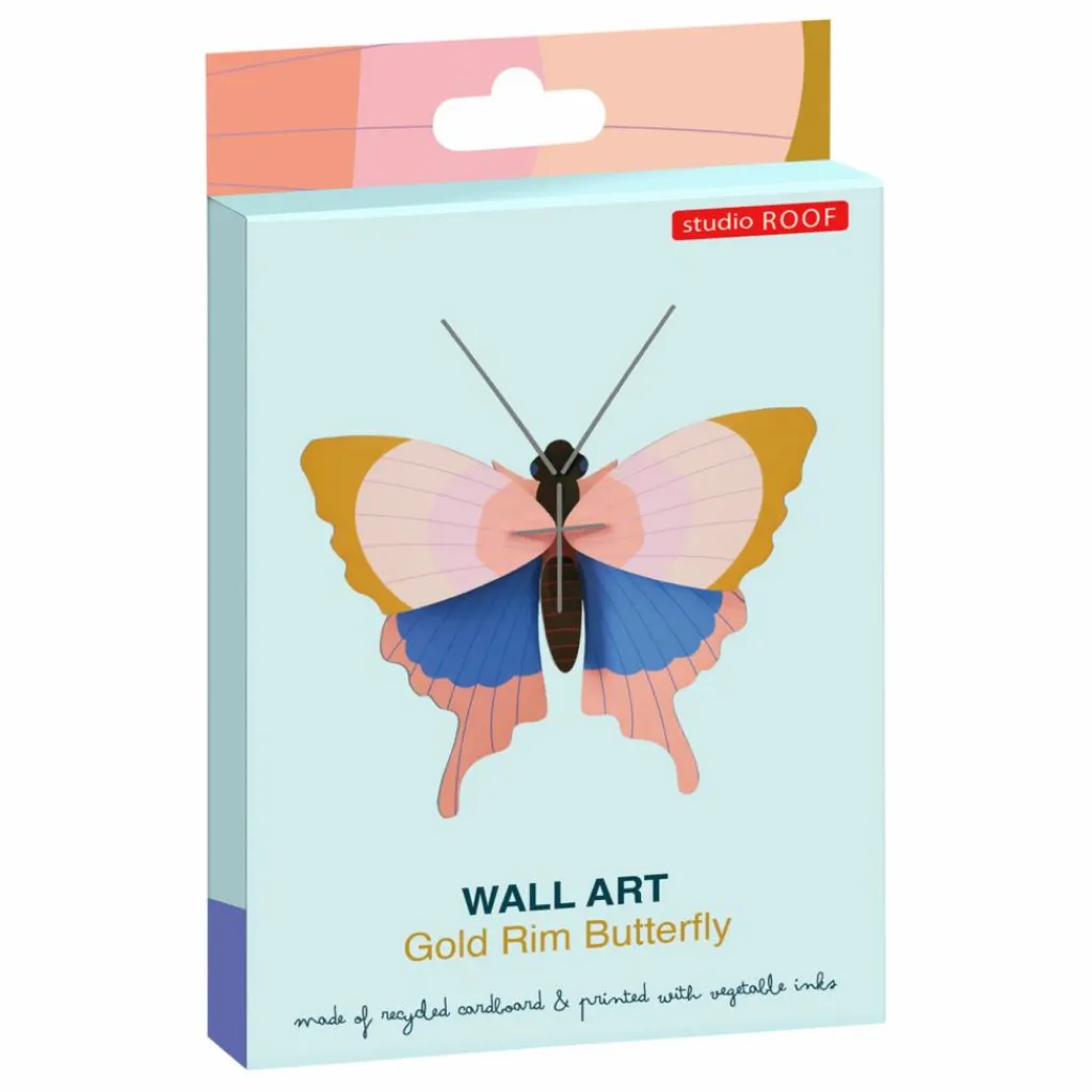 New Studio Roof Décoration murale Papillon Gold Rim Multicolore