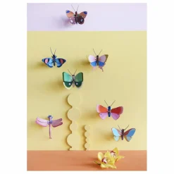 New Studio Roof Décoration murale Papillon Gold Rim Multicolore