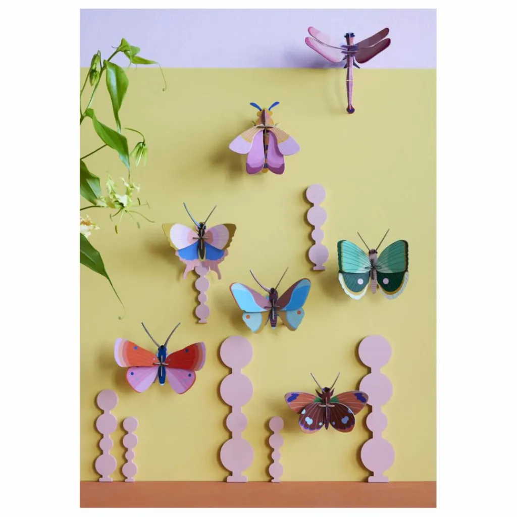 New Studio Roof Décoration murale Papillon Gold Rim Multicolore