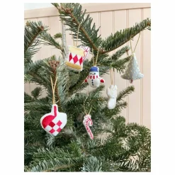 Cam Cam Décorations de Noël Snowman - Set de 3 Rouge Discount