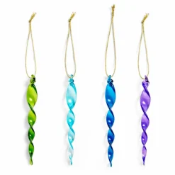 Enfant &Klevering Décorations de Noël stalactite en verre - set de 4 | Lilas