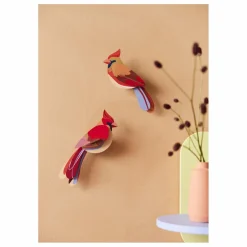 Studio Roof Décorations murales Cardinals - Set de 2 | Rouge