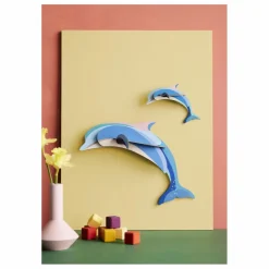 Enfant Studio Roof Décoration Murale|Déco Murale Enfant|Décorations murales Dauphins - Set de 2 |