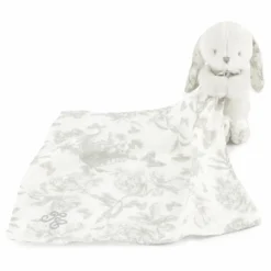 Outlet Tartine et Chocolat Doudou lange Augustin le lapin Toile de Jouy | Gris clair