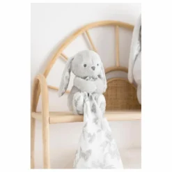 Outlet Tartine et Chocolat Doudou lange Augustin le lapin Toile de Jouy | Gris clair