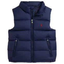 Discount Ralph Lauren Doudoune Sans Manches Logo Fibres Recyclées | Bleu marine