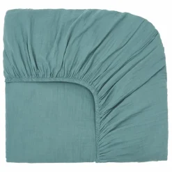 Haomy Drap-housse Dili en voile de coton | Bleu stone Clearance