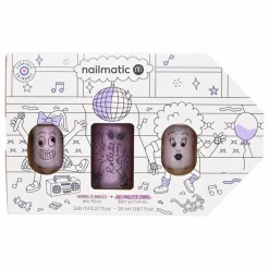 Enfant Nailmatic Kids Maquillage Enfant|Duo de vernis et body rollette Bus Party | Lilas