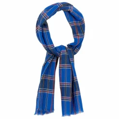 a.p Echarpe Georgette Carreaux Laine | Bleu