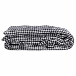 Gabrielle Paris Edredon en lin imprimé | Noir Discount