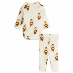 Clearance Mini Rodini Ensemble Body et Legging Bees Coton Bio | Ecru