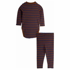 Mini Rodini Ensemble Body et Legging Oiseau Coton Bio | Marron