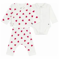Petit Bateau Ensemble Body et Pyjama 2 Pièces Cœurs Coton Bio | Blanc Online