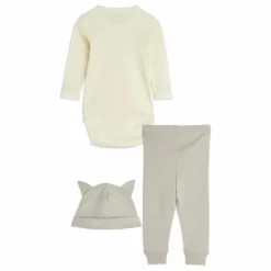 Mini Rodini Bodies, Combinaisons|Pyjamas Et Bodies|Ensemble Body, Jogger et Bonnet Chat Coton Bio |