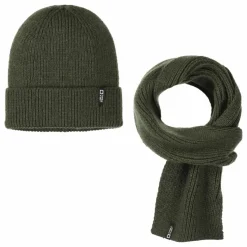 Tumble N'Dry Ensemble Bonnet & Echarpe | Vert kaki Discount